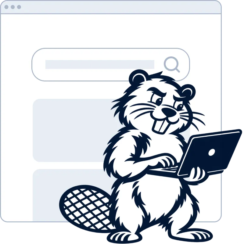 biberblog beaver typing on a laptop